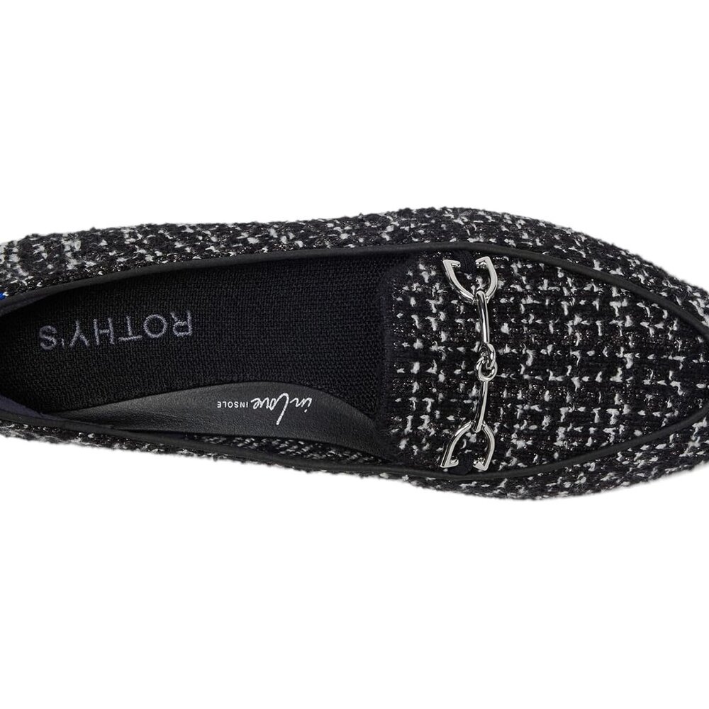 Rothy’s The Double Bit Loafers – Black & White Almond Toe - Picture 5 of 7